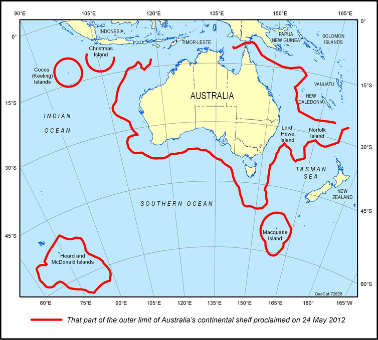 Map of Australia’s continental shelf