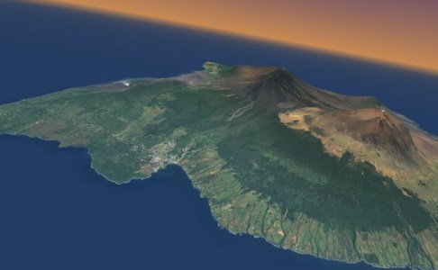 3d view over Hawaii