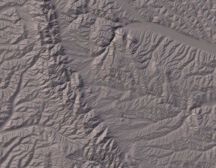 Combined fine and course scale relief with different colour temperatures for Loess Plateau