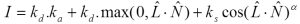 Phong reflectance equation