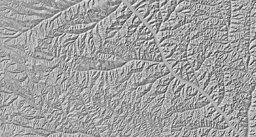 Loess plateau shaded using simple Lambertian lighting model