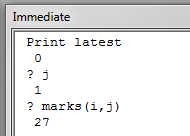 Checking variable values during break mode