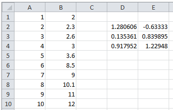 Using the LINEST function