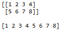 The result of stacking arrays vertically and horizontally