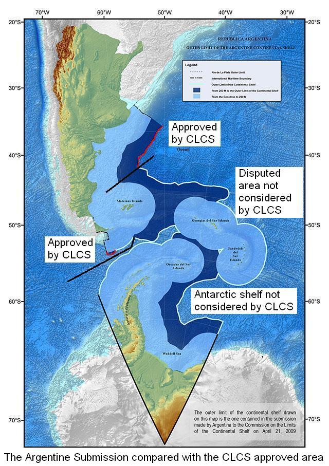 Superimposition of the Commission’s Recommendations on the Argentine Foreign Ministry map