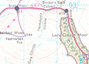 One waypoint placed at the summit of Snake Pass ('something to aim at'), another at a turn in the road to preserve waypoint distances and direction.