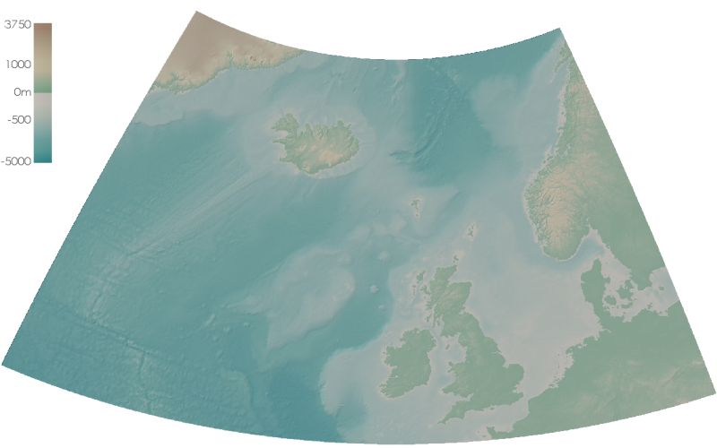 NW European bathymetry