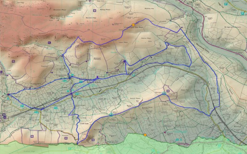 Cycle route with elevation profile