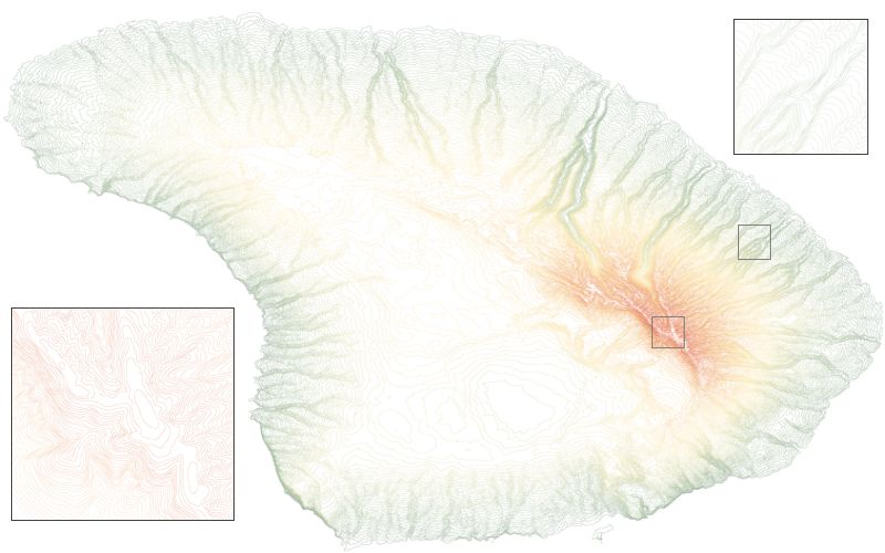 Hawaii contours