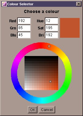 Colour chooser for sea, sky and haze