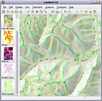 Zoomed in portion of plan curvature map