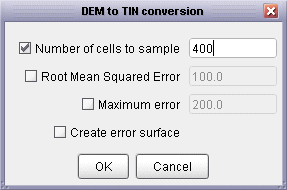 TIN creation options