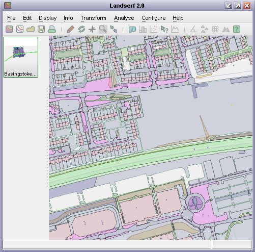 Vector map with points, lines and polygons