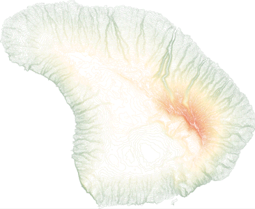 Imported shapefile (Contours, Lanai, Hawaii)