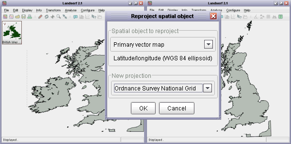 Lat/long and OSGB coordinate projections