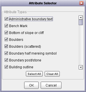 Ordnance Survey attribute selection