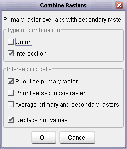 Raster combination options