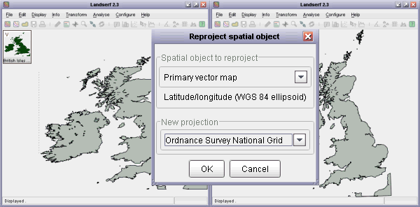 Lat/long and OSGB coordinate projections