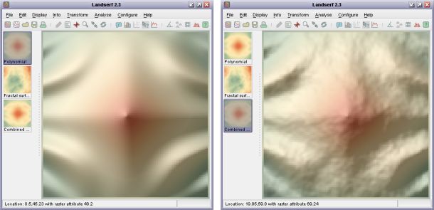 Polynomial and combined polynomial and fractal surfaces